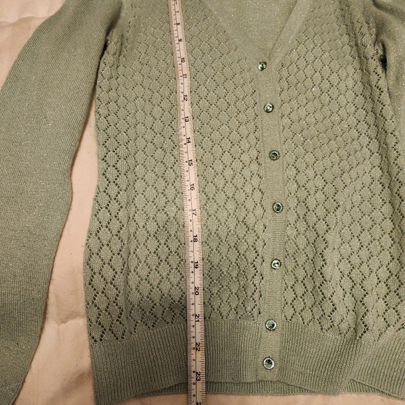 Merona Sparkly Mint-Blue Cardigan - Picture 3 of 7